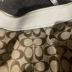 COPY - Coach Brown and Cream Signature Shoulder Bag